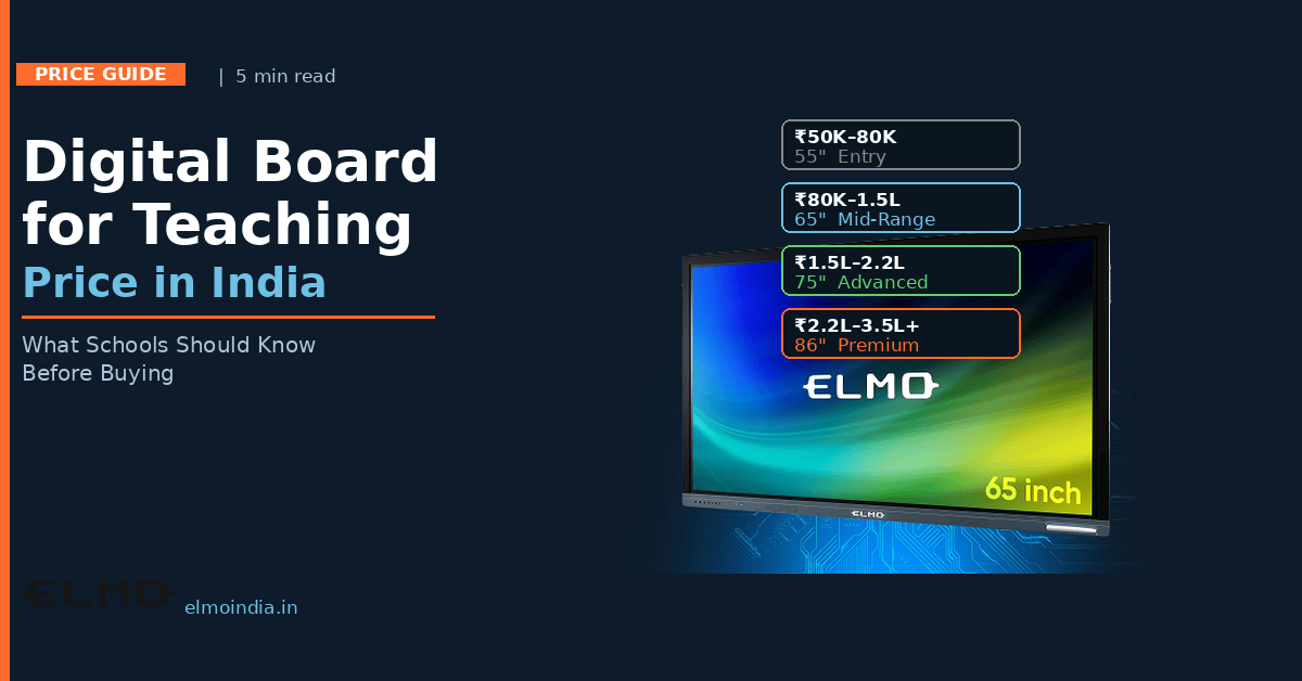 Digital board for teaching price guide for Indian schools — ELMO India interactive display