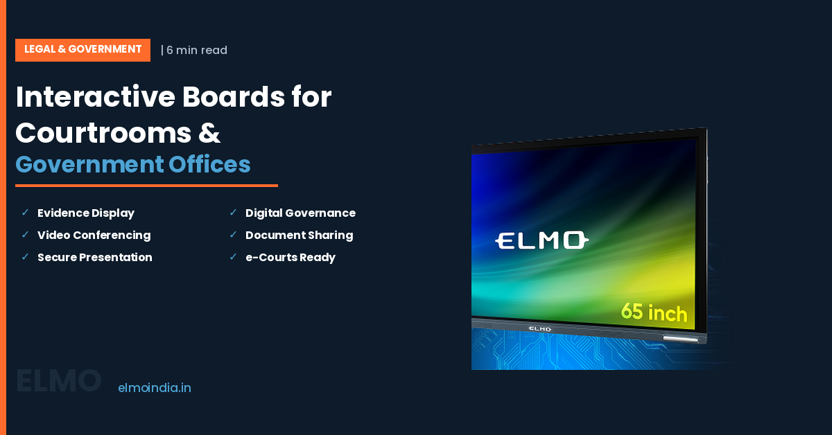 Interactive board and document camera used for evidence display in an Indian courtroom